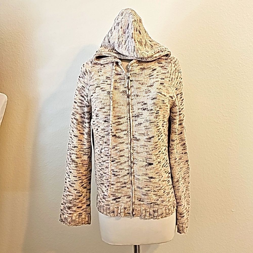 Ball of cotton hooded cardigan sweater size M